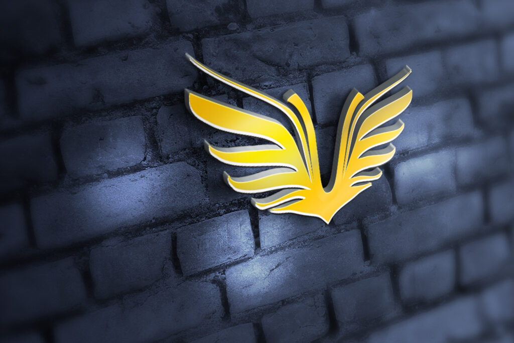 Gold wing emblem custom logo design by Pro Artistry Web Design